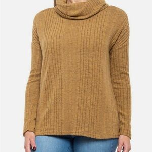 Miss Me Mustard Cowl Neck Sweater NWT